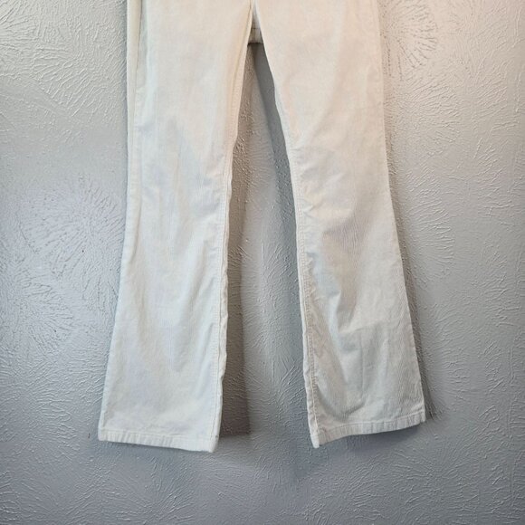 Gap '70s Flare Pants Womens Size 10 Cream White Corduroy High Rise Retro Ribbed - Picture 4 of 11